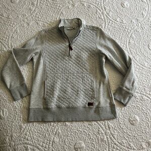 L.L. Bean quilted quarter zip (light gray, Medium)